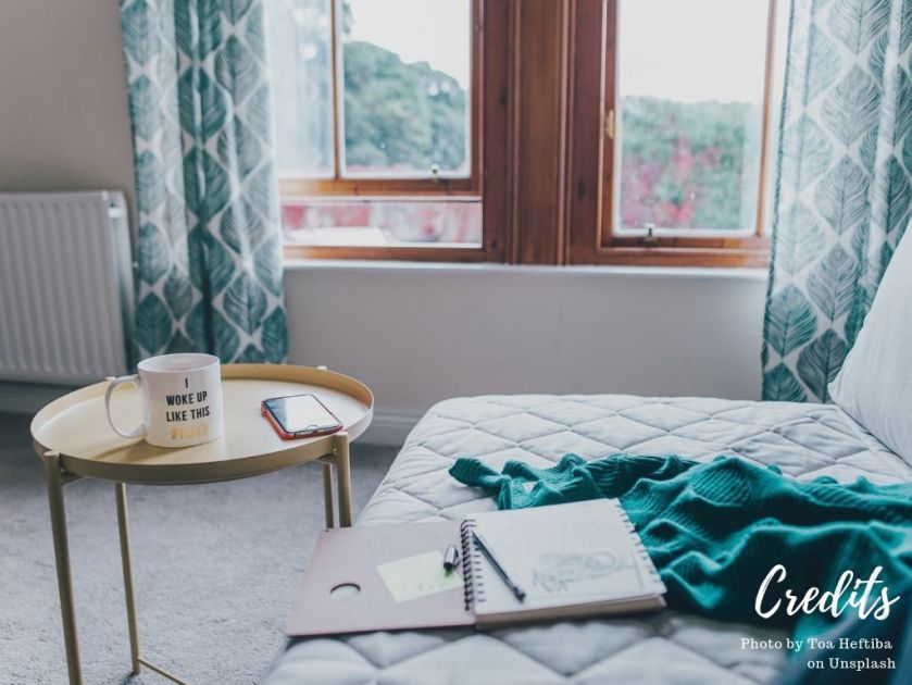 Photo room with window and writers' stuff